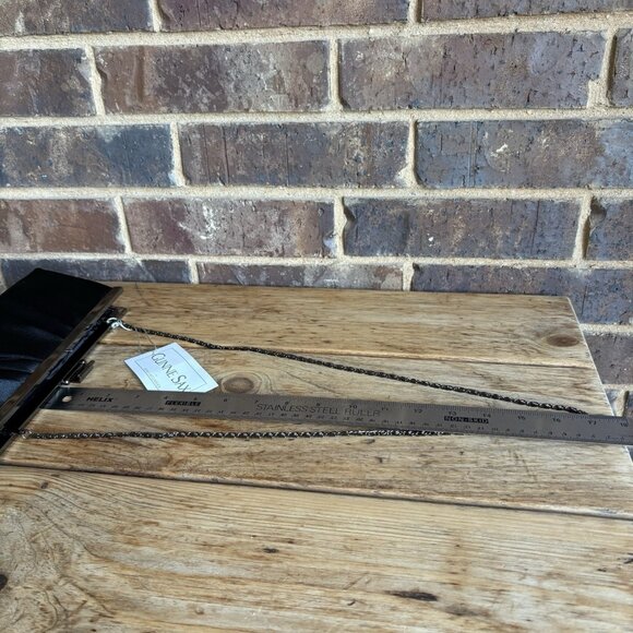 Gunne Sax Jessica McClintock Black Satin Evening Bag with Gun Metal Chain NWT - Picture 13 of 15